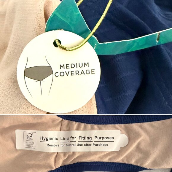 Mynah Womens Textured High Waist Bikini Swimsuit Bottom Size XXL Medium Coverage - Picture 7 of 9